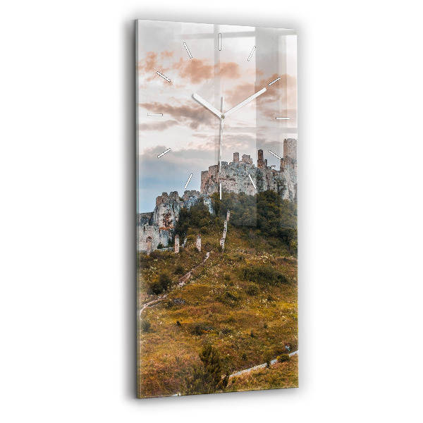 Reloj de cristal vertical Castillo de Spiš en Eslovaquia - espejomat.es