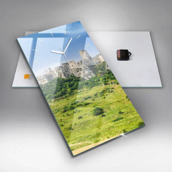 Reloj de vidrio vertical Castillo de Spiš en Eslovaquia - espejomat.es