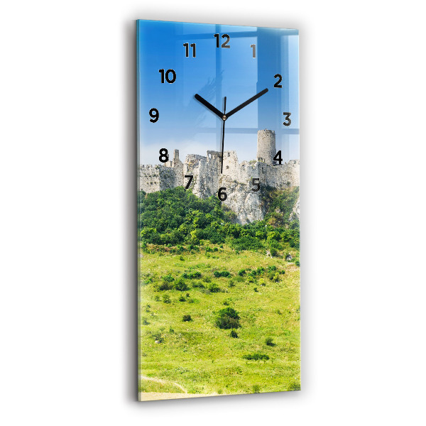 Reloj de vidrio vertical Castillo de Spiš en Eslovaquia - espejomat.es