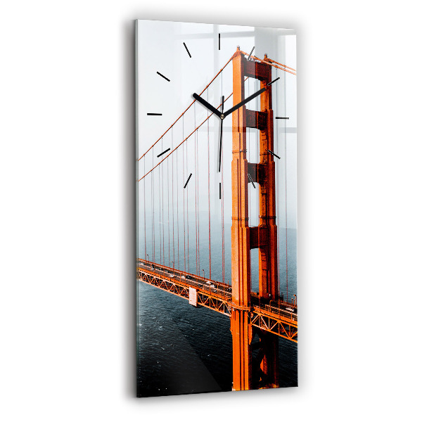 Reloj de vidrio vertical Puente Golden Gate - espejomat.es
