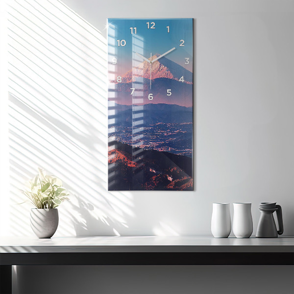 Reloj de vidrio vertical Montañas en San Antonio USA - espejomat.es