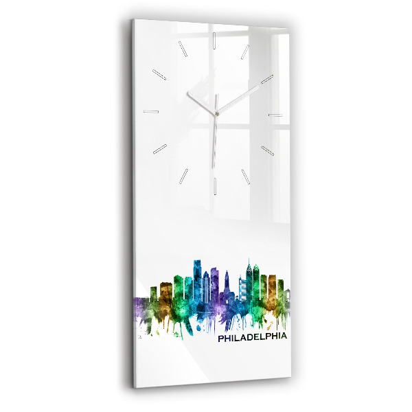 Reloj de cristal vertical Filadelfia colorida - espejomat.es
