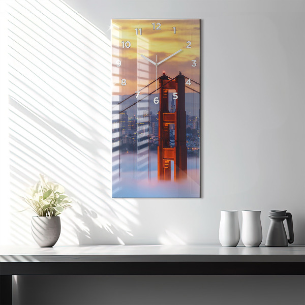 Reloj de cristal vertical Puente de San Francisco - espejomat.es