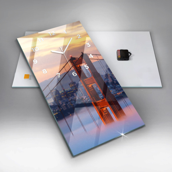 Reloj de cristal vertical Puente de San Francisco - espejomat.es