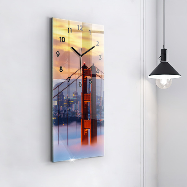 Reloj de cristal vertical Puente de San Francisco - espejomat.es