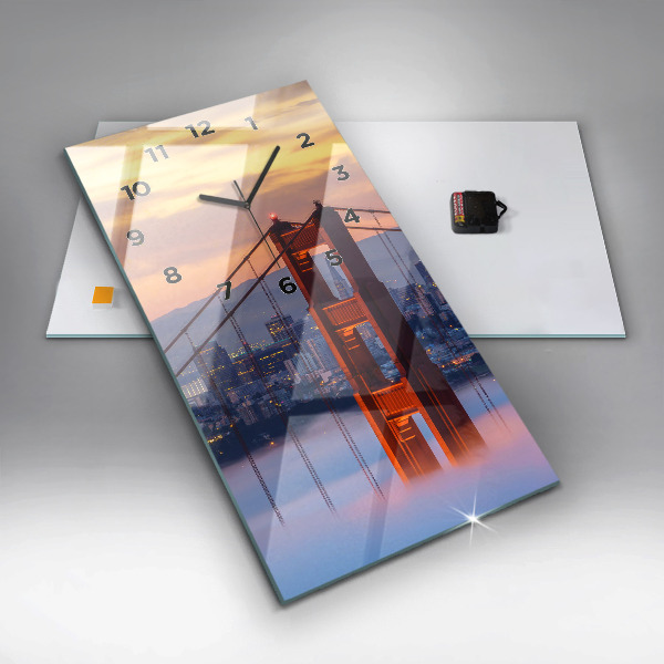 Reloj de cristal vertical Puente de San Francisco - espejomat.es