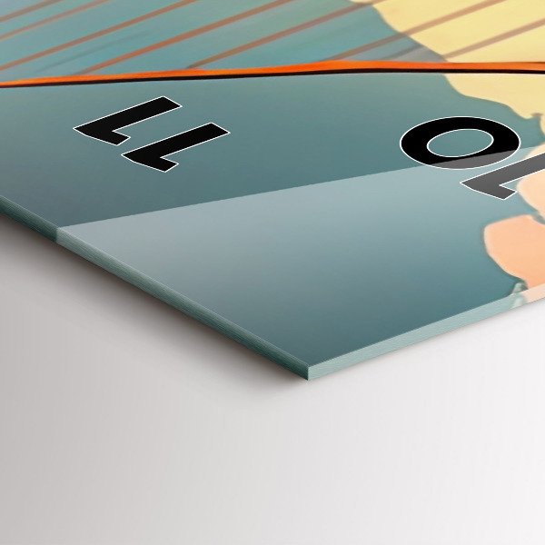 Reloj de vidrio vertical Puente de San Francisco - espejomat.es