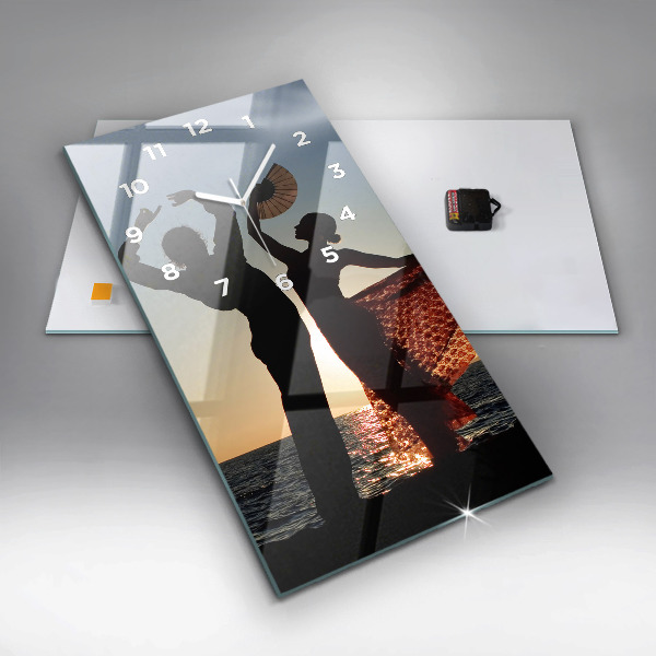 Reloj de vidrio vertical Baile español en el mar - espejomat.es