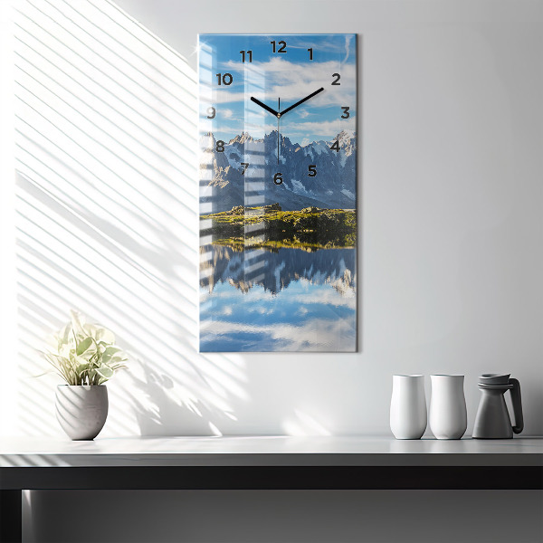 Reloj de cristal vertical Valle de Chamonix, Alpes franceses - espejomat.es