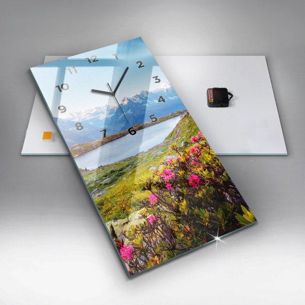 Reloj de cristal vertical Glaciar del Mont Blanc Chamonix - espejomat.es
