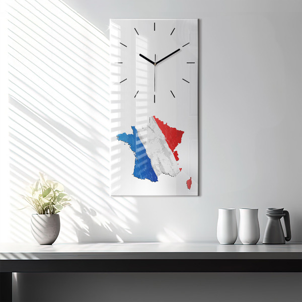 Reloj de cristal vertical Bandera de Francia - espejomat.es