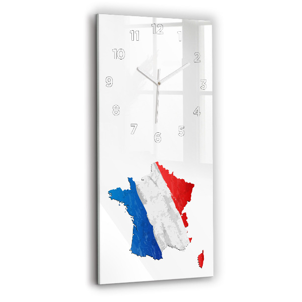 Reloj de cristal vertical Bandera de Francia - espejomat.es