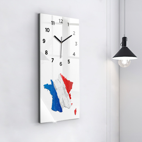 Reloj de cristal vertical Bandera de Francia - espejomat.es