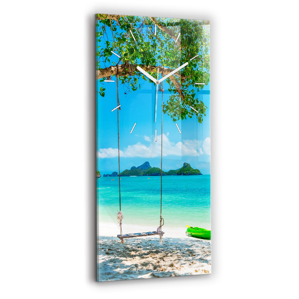Reloj de cristal vertical Isla soleada Tailandia - espejomat.es