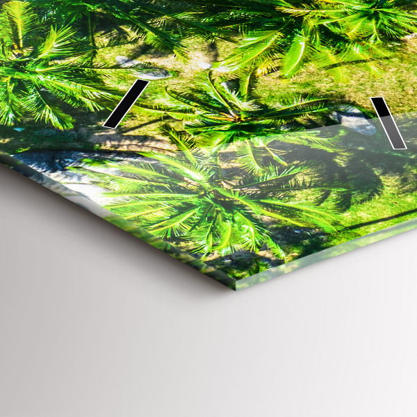 Reloj de cristal vertical Playa tropical de Koh Tao - espejomat.es