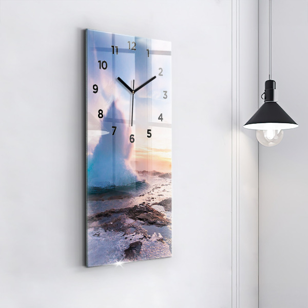 Reloj de vidrio vertical Géiser en la isla de Islandia - espejomat.es
