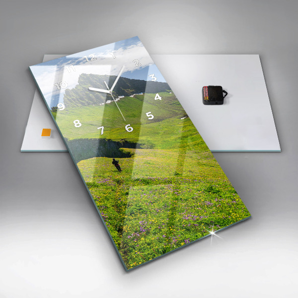 Reloj de vidrio vertical Reserva natural de Hornstrandir Islandia - espejomat.es