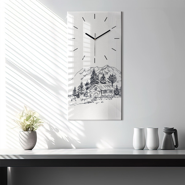 Reloj de vidrio vertical Ciudad de dibujos animados - espejomat.es