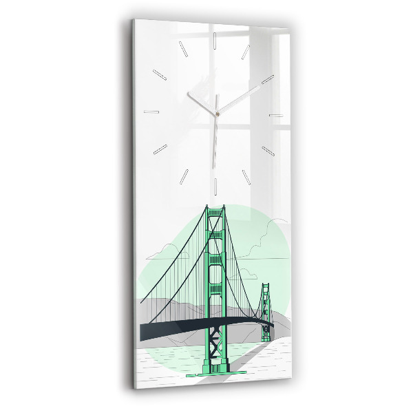 Reloj de cristal vertical Puente verde - espejomat.es