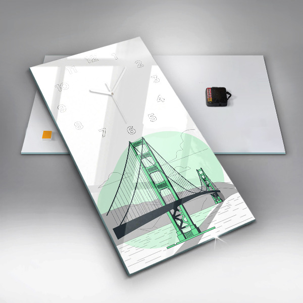 Reloj de cristal vertical Puente verde - espejomat.es