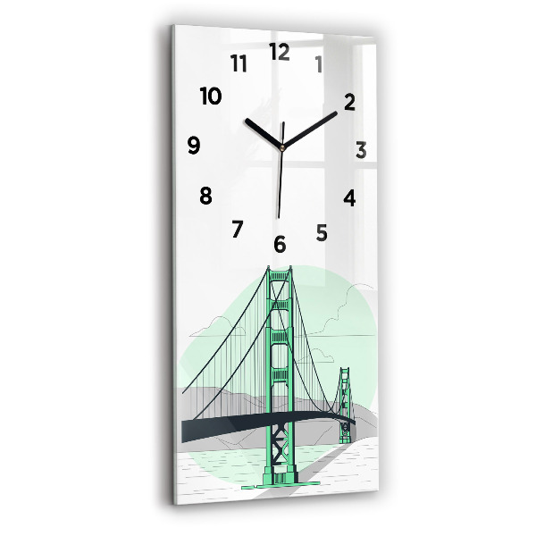 Reloj de cristal vertical Puente verde - espejomat.es