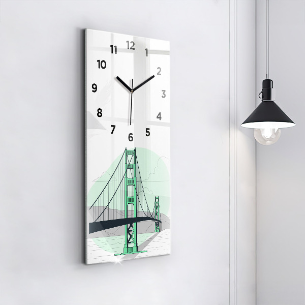 Reloj de cristal vertical Puente verde - espejomat.es