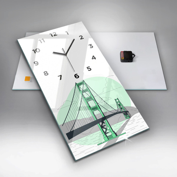 Reloj de cristal vertical Puente verde - espejomat.es