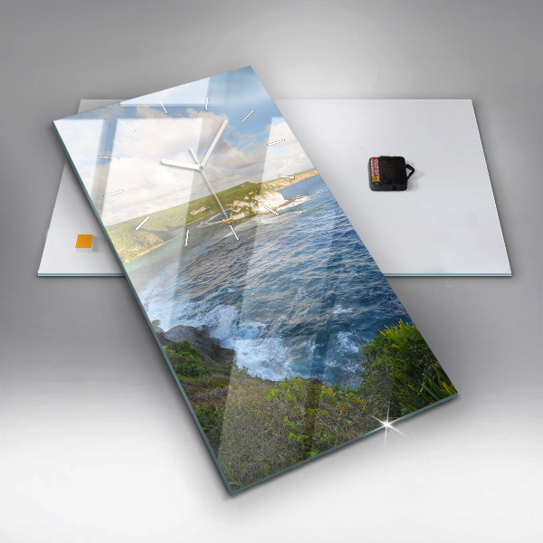 Reloj de vidrio vertical Costa oceánica - espejomat.es