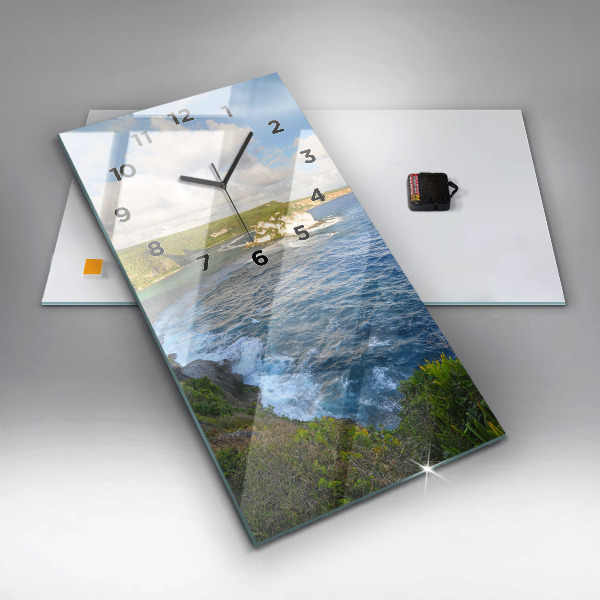 Reloj de vidrio vertical Costa oceánica - espejomat.es