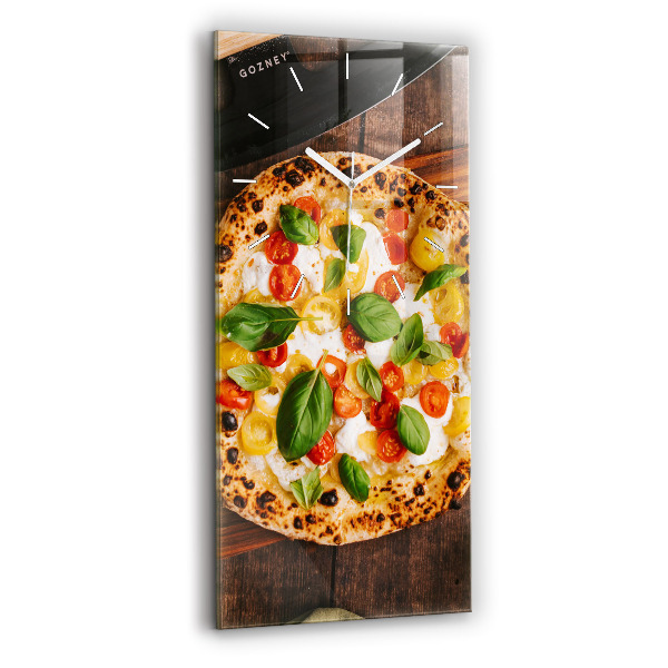 Reloj de vidrio vertical Pizza italiana - espejomat.es
