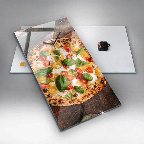 Reloj de vidrio vertical Pizza italiana - espejomat.es