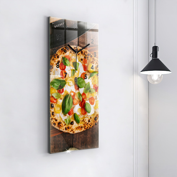 Reloj de vidrio vertical Pizza italiana - espejomat.es