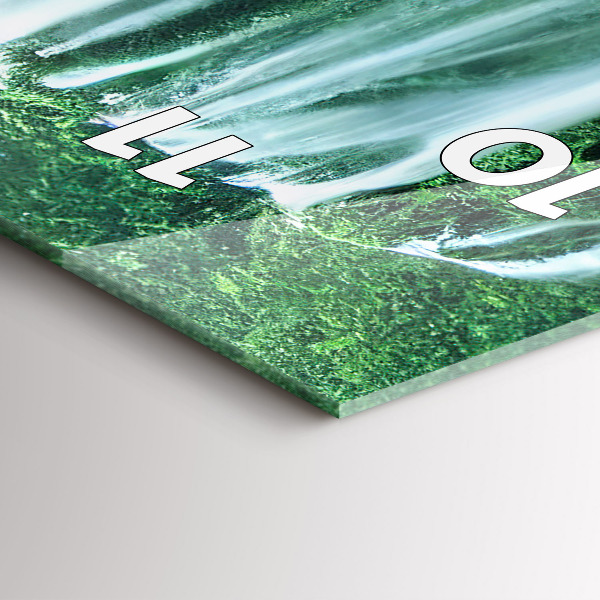 Reloj de vidrio vertical Cascada entre musgo - espejomat.es