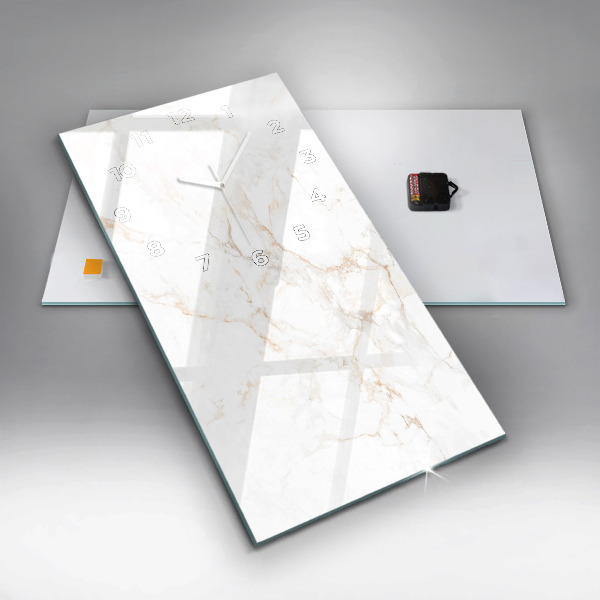 Reloj de vidrio vertical Elegante mármol - espejomat.es