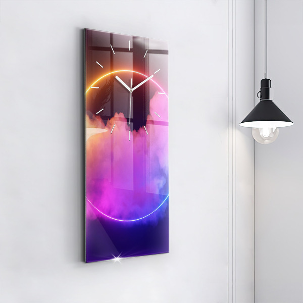 Reloj de cristal vertical Abstracto humo 3D - espejomat.es