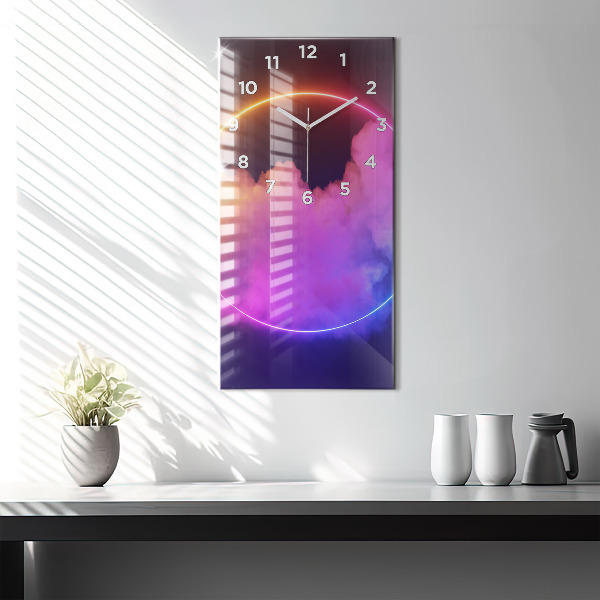 Reloj de cristal vertical Abstracto humo 3D - espejomat.es