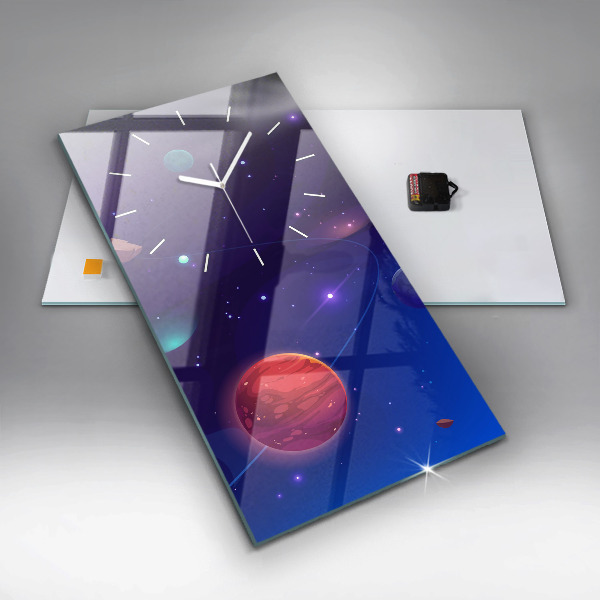Reloj de cristal vertical Galaxia de planetas - espejomat.es
