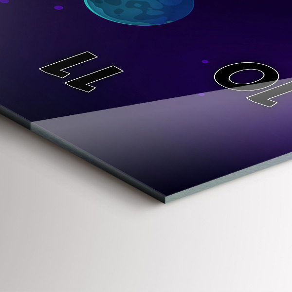 Reloj de cristal vertical Galaxia de planetas - espejomat.es