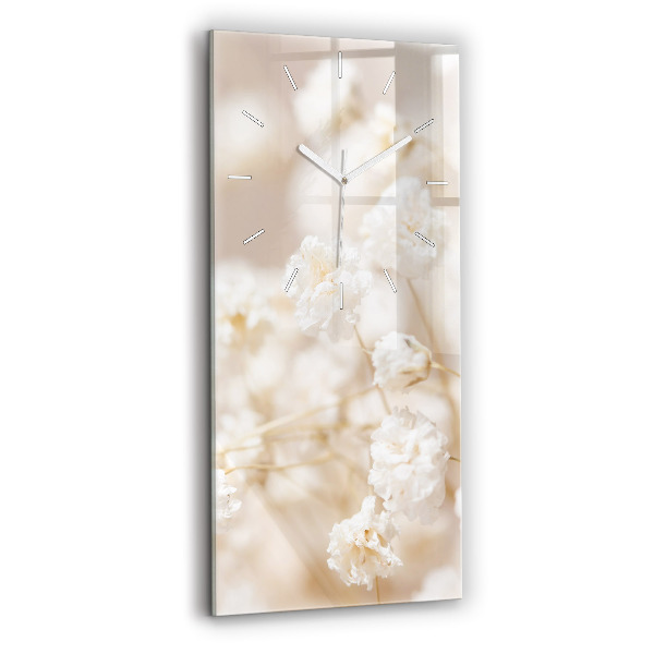 Reloj vertical Pequeñas flores blancas - espejomat.es