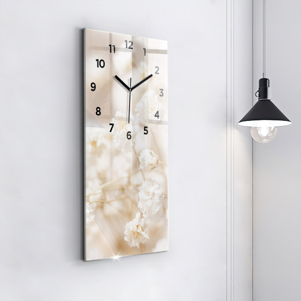 Reloj vertical Pequeñas flores blancas - espejomat.es