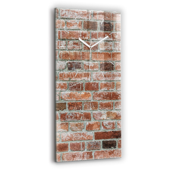 Reloj de vidrio vertical Pared de ladrillos - espejomat.es