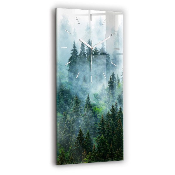 Reloj de vidrio vertical Bosque brumoso - espejomat.es