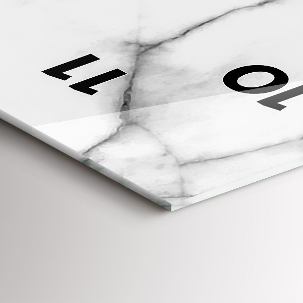 Reloj de cristal vertical Mármol decorativo - espejomat.es