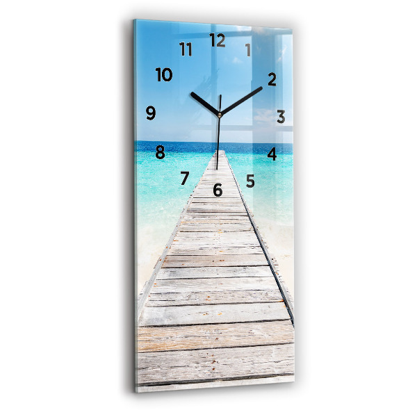 Reloj de vidrio vertical Isla tropical - espejomat.es