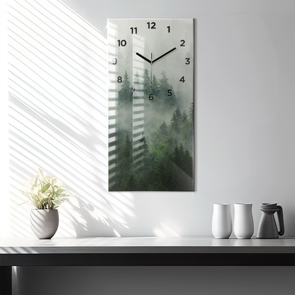 Reloj de cristal vertical Bosque brumoso - espejomat.es