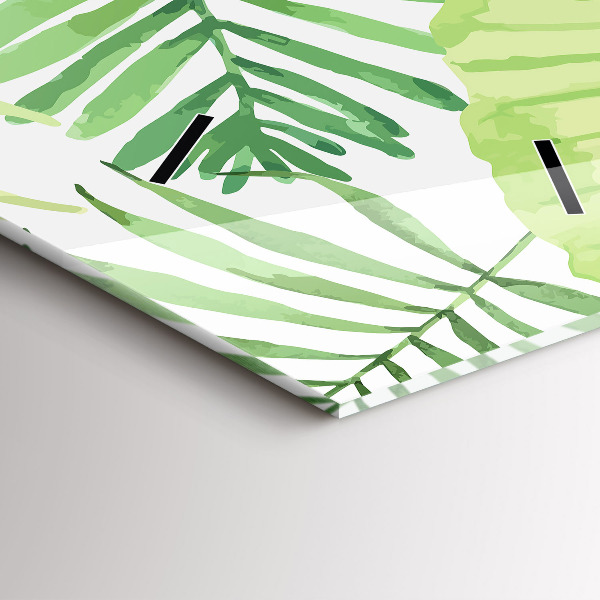 Reloj de cristal vertical Hojas verdes - espejomat.es