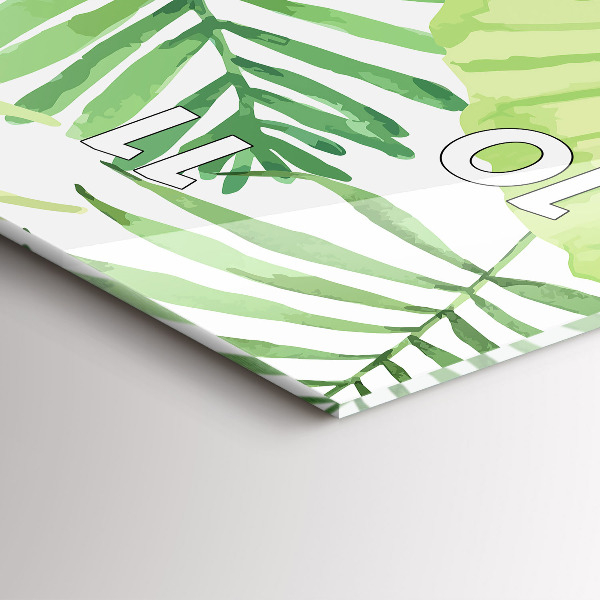 Reloj de cristal vertical Hojas verdes - espejomat.es