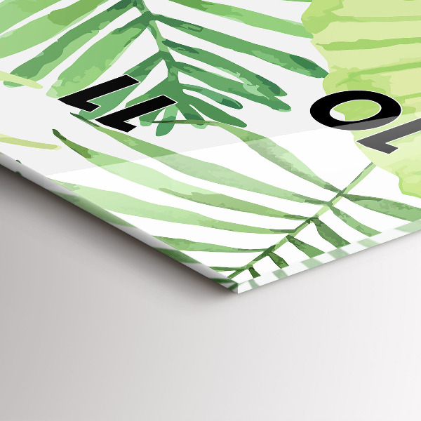 Reloj de cristal vertical Hojas verdes - espejomat.es