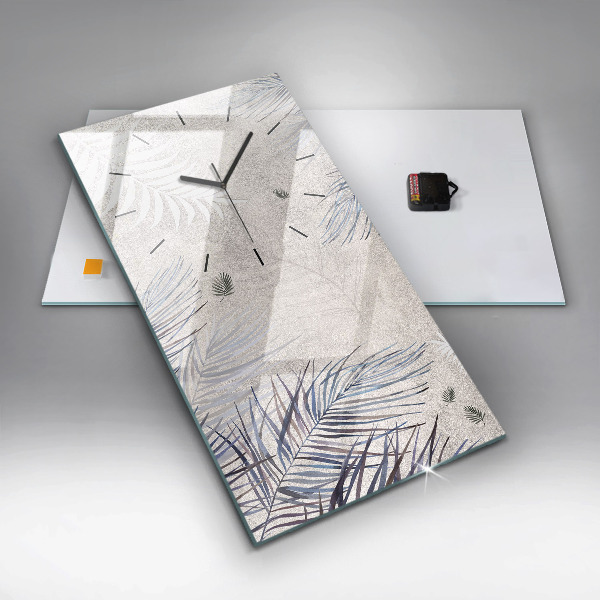 Reloj de cristal vertical Hoja de palmera - espejomat.es