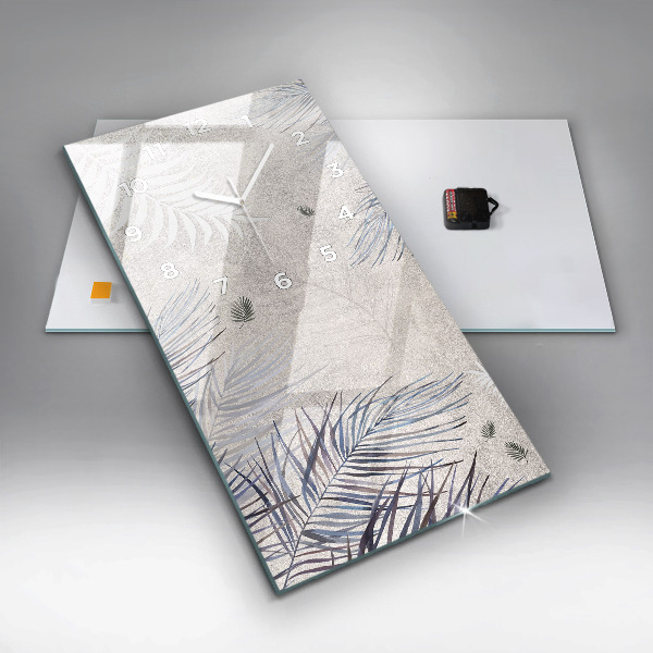 Reloj de cristal vertical Hoja de palmera - espejomat.es